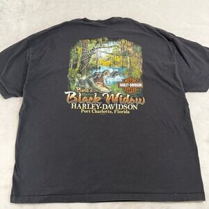 Harley-Davidson Berts Black Widow Port Charlotte Florida T-Shirt Mens 4XL Black